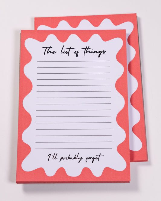 Notatblokk – "The List of Things I'll Probably Forget"