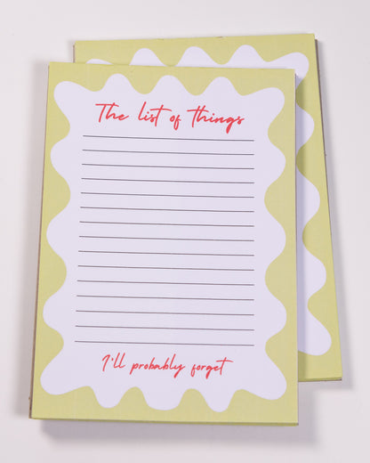 Notatblokk – "The List of Things I'll Probably Forget"